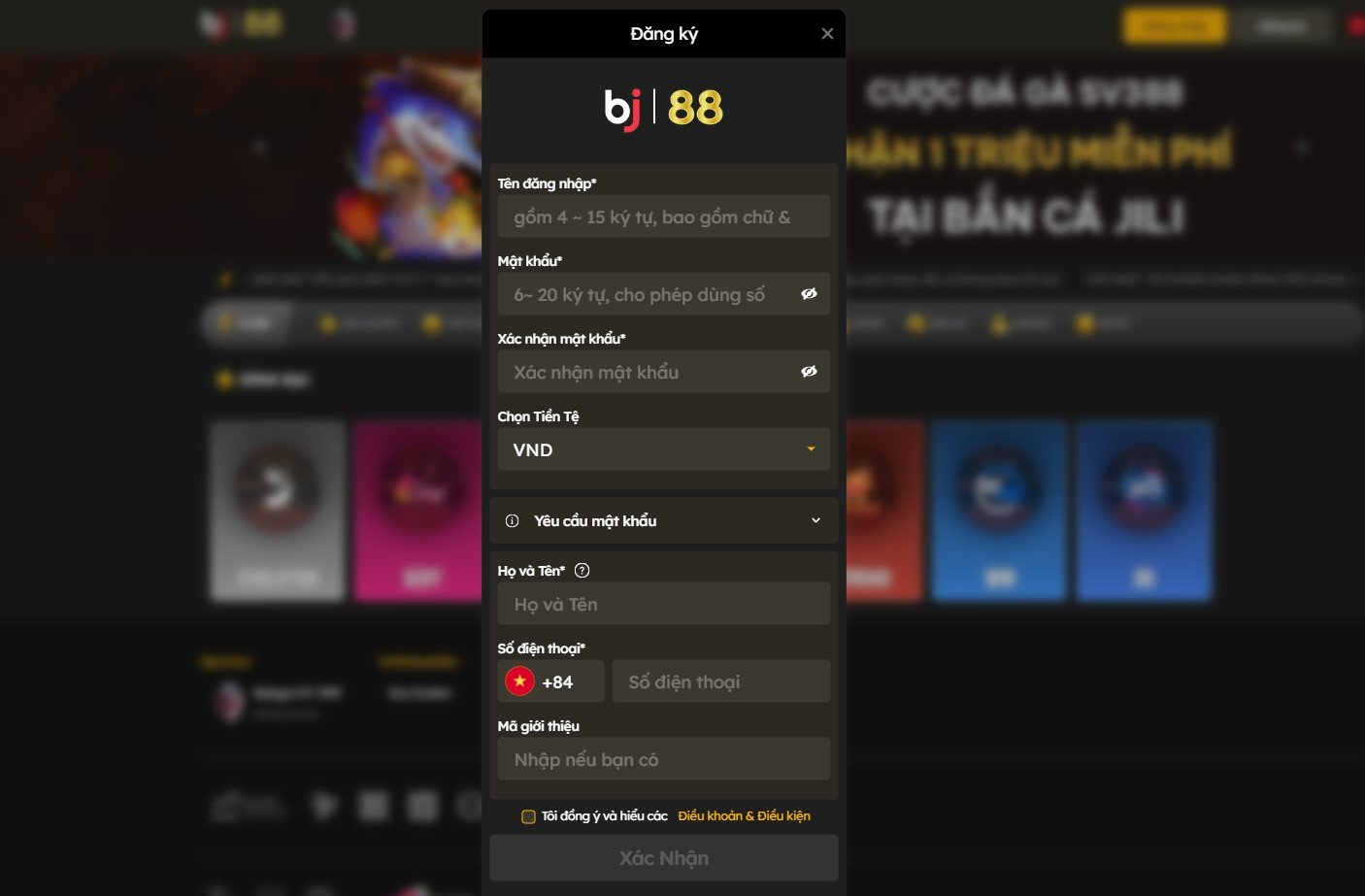 Hướng dẫn đăng ký Bj88 Casino